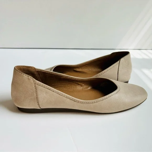 Lucky Brand LP Alanya Leather Ballet Flats Beige / Tan size 38.5 / 8 M - Picture 8 of 12